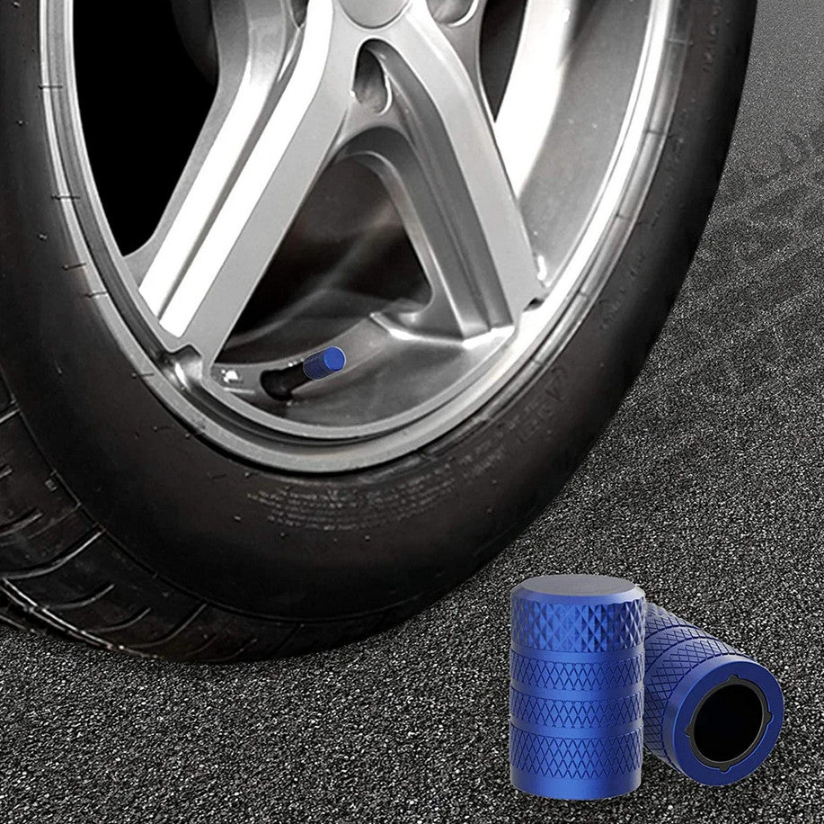 4-piece car tire valve cover rod air dust cover blue universal for Volvo
