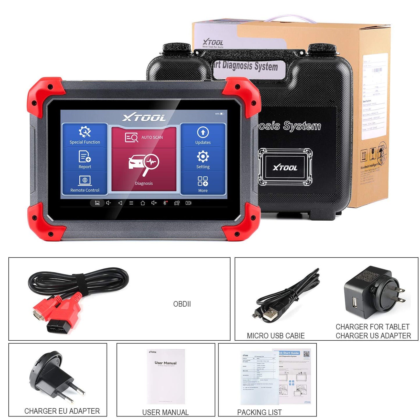 XTOOL D7 Automotive Diagnostic Bi-Directional Scan Tool IM-MO K-ey Prog-ramming