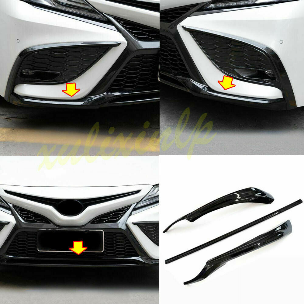 Glossy Black Front Bumper Moulding Cover Trim For 2021-2023 for Toyota for Camry SE XSE