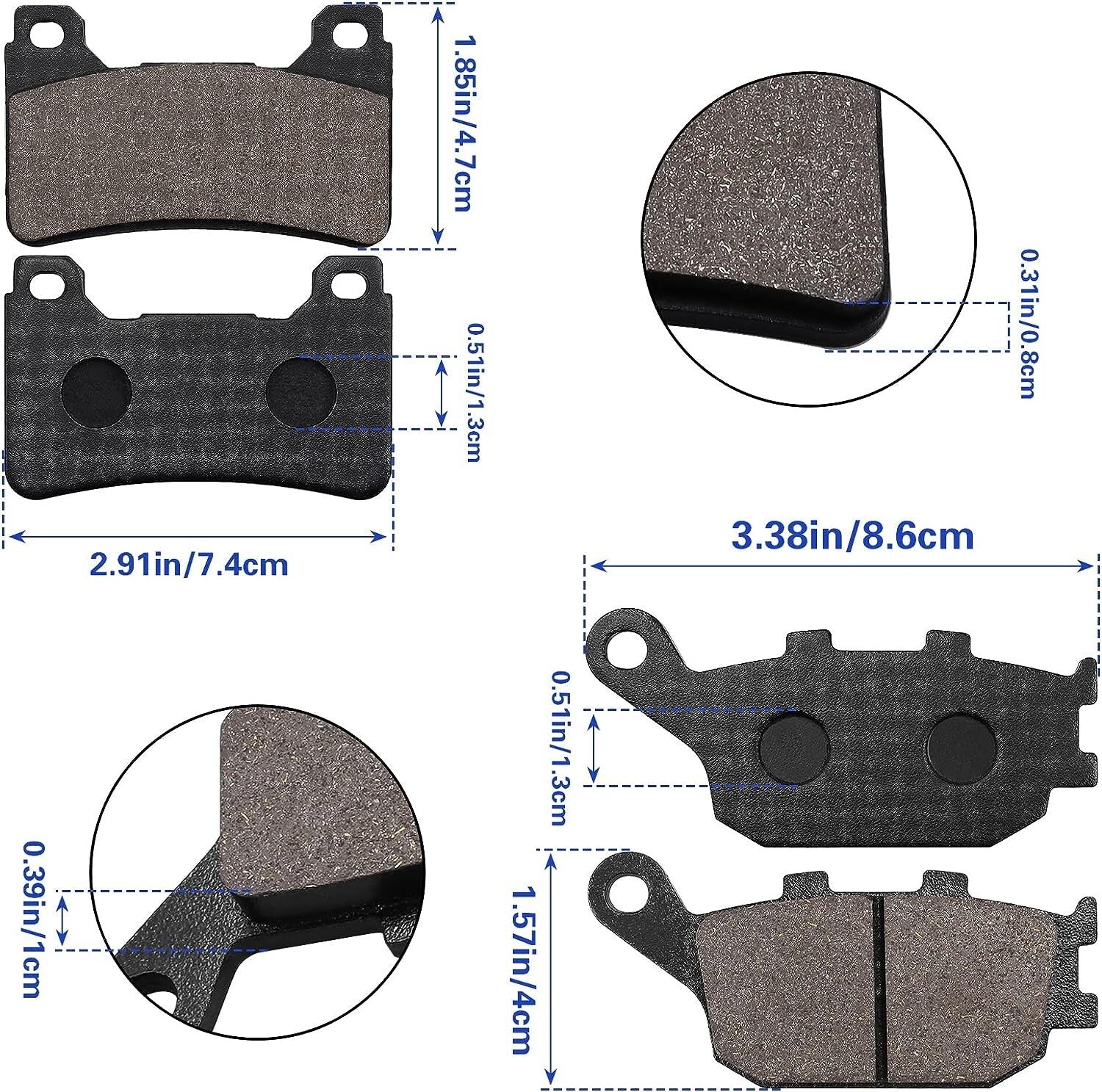 Brake Pads Semi-Metal for Honda CBR600 RR 2003-2006 CBR1000RR Fireblade 20042005