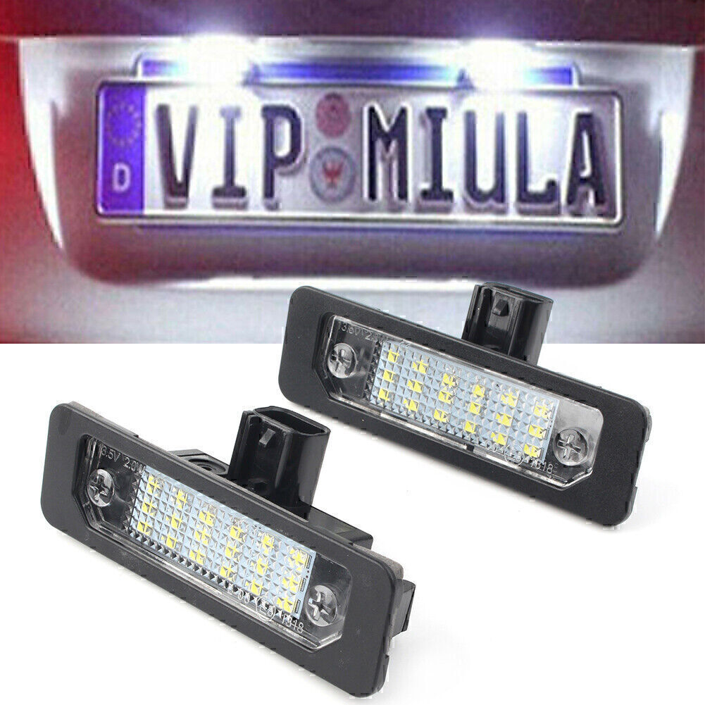 2 White LED License Plate Label Lights for Ford Flex Taurus Focus Fusion