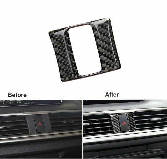 Carbon Fiber Warning Lamp Button Cover Fit for Mazda 3 Axela 2013-2018