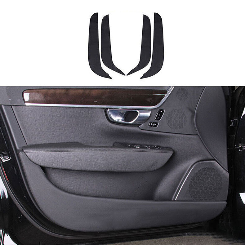 for Volvo S90 2017-2022 black Leather Car Door Anti-Kick Panel Guard cover trim