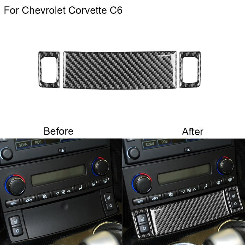 for Chevrolet for Corvette C6 Carbon Fiber for Seat Heater Button Storage Box Cover Trim