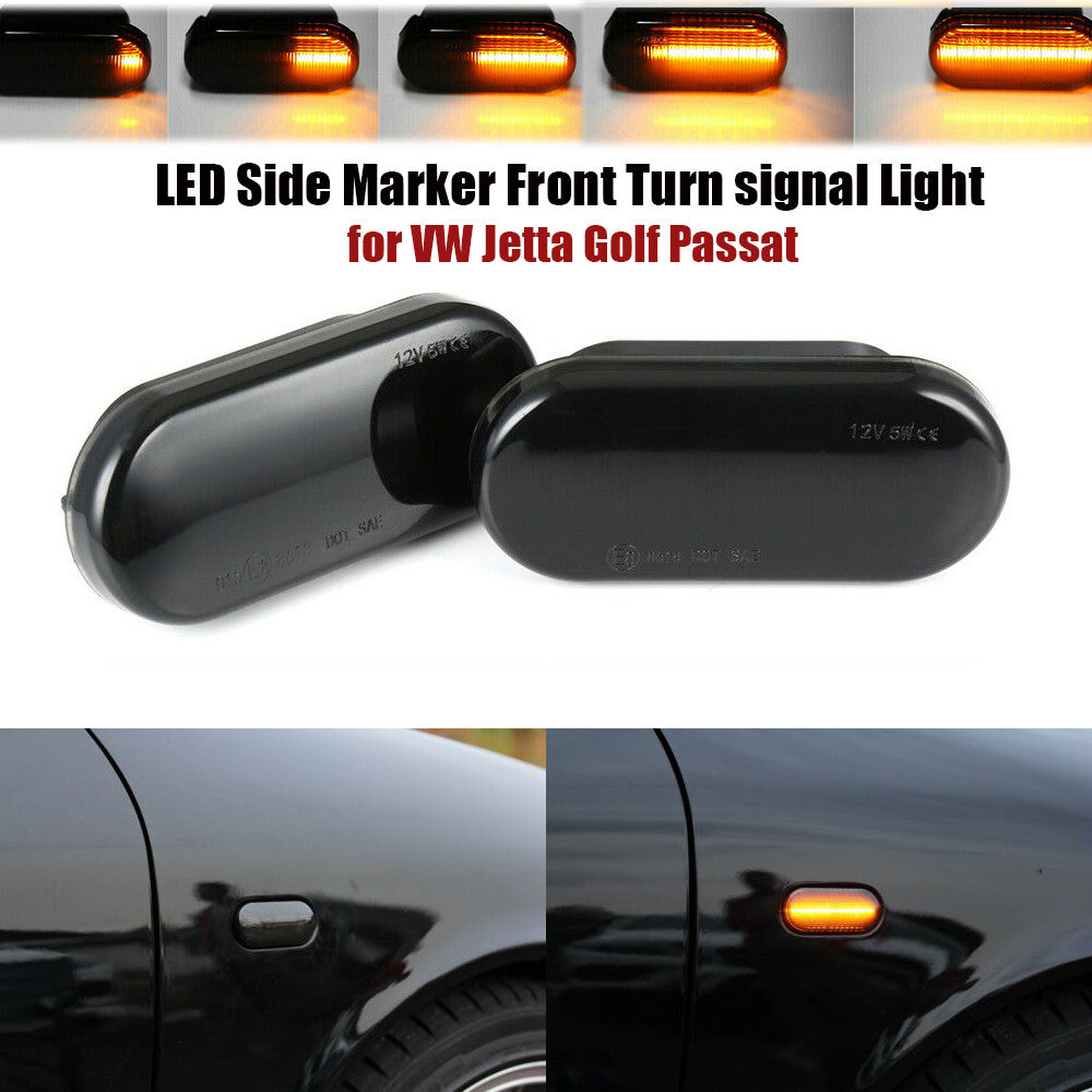 Sequential LED side marker lights, single turn signal lights for Volkswagen for Jetta for Golf
