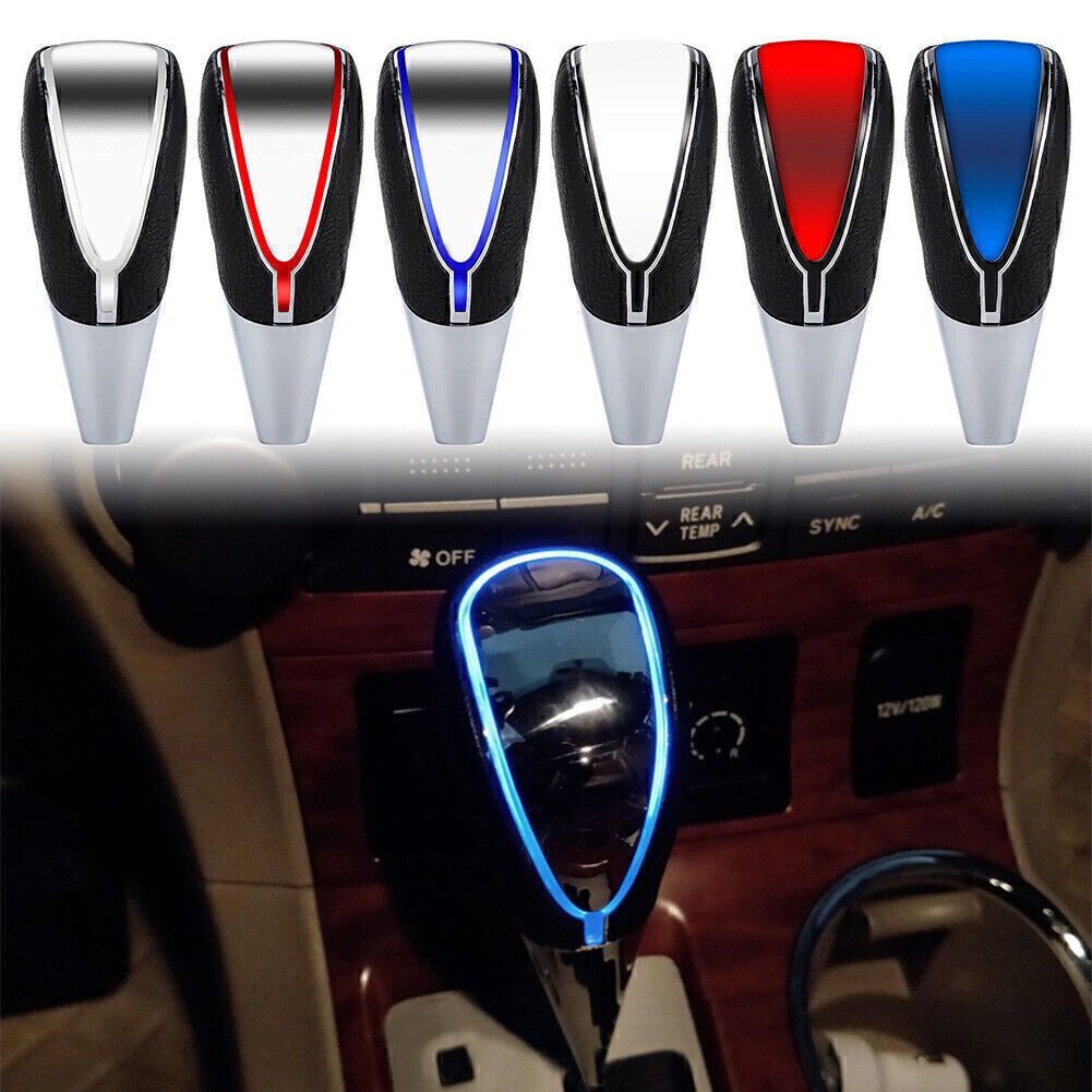 Car Auto Gear Shift Knob Blue LED Light Color Touch Activated Sensor USB Charge