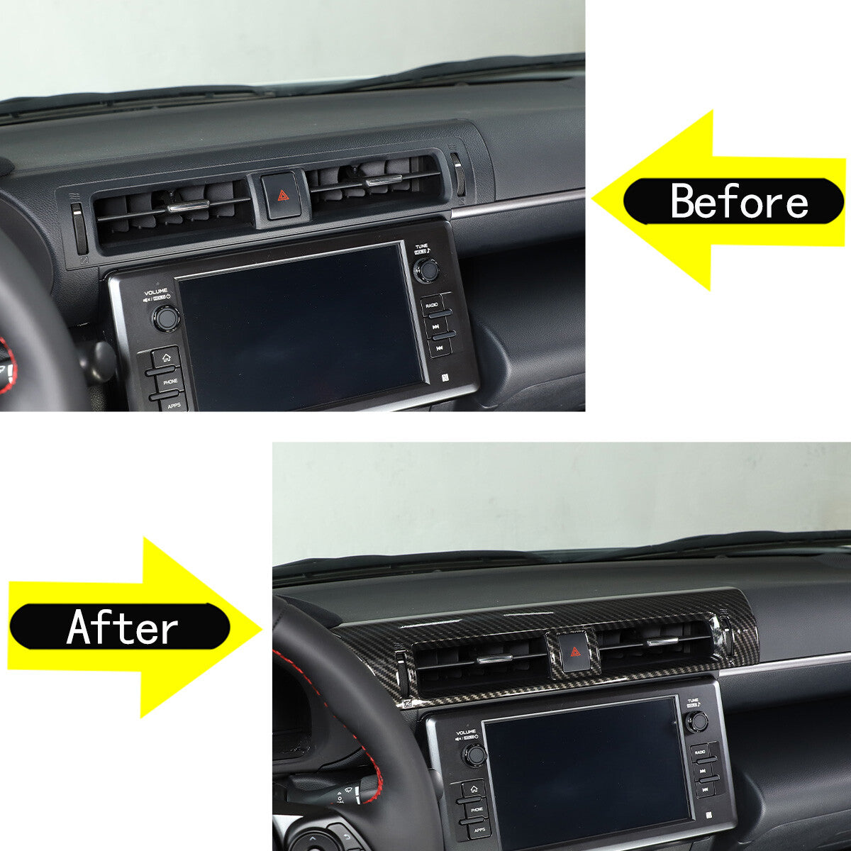 2 Red Alloy Volume Media Adjustment Blade Cover Decoration for Hummer H2 2003-2007 USA
