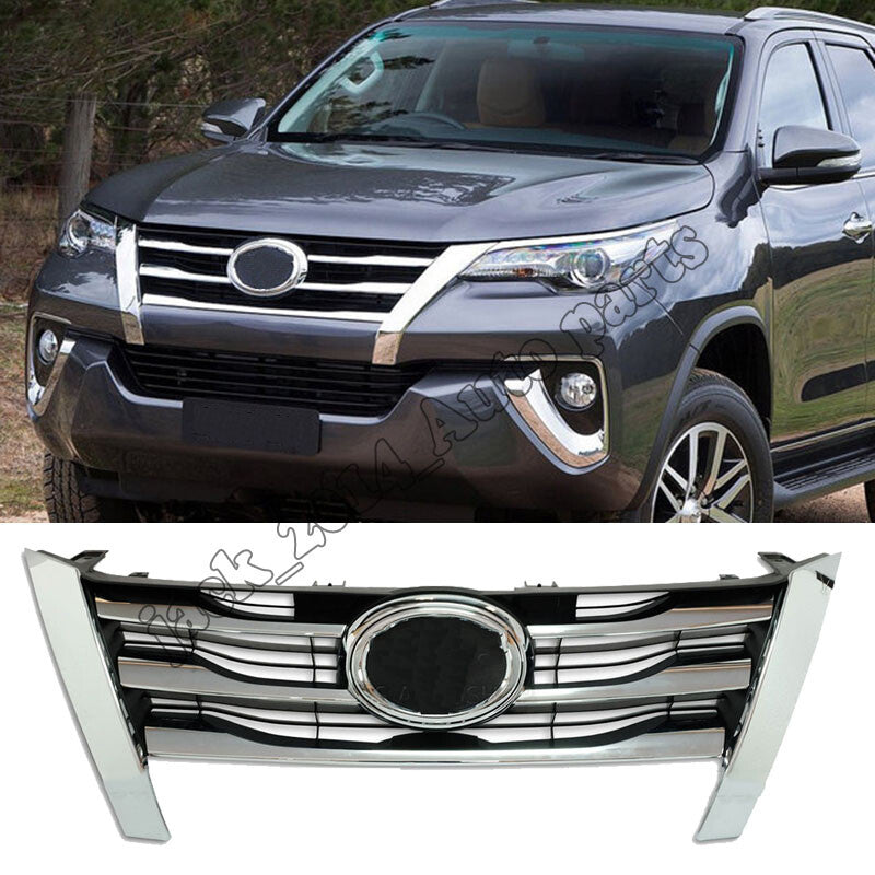 ABS Chrome Front Grill Grille Trim Fit for Toyota Fortuner Suv 2015 2016 2017