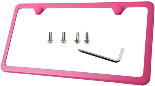 Bonnet rear trunk boot in hot pink for Chevrolet - Car license plate frame cap