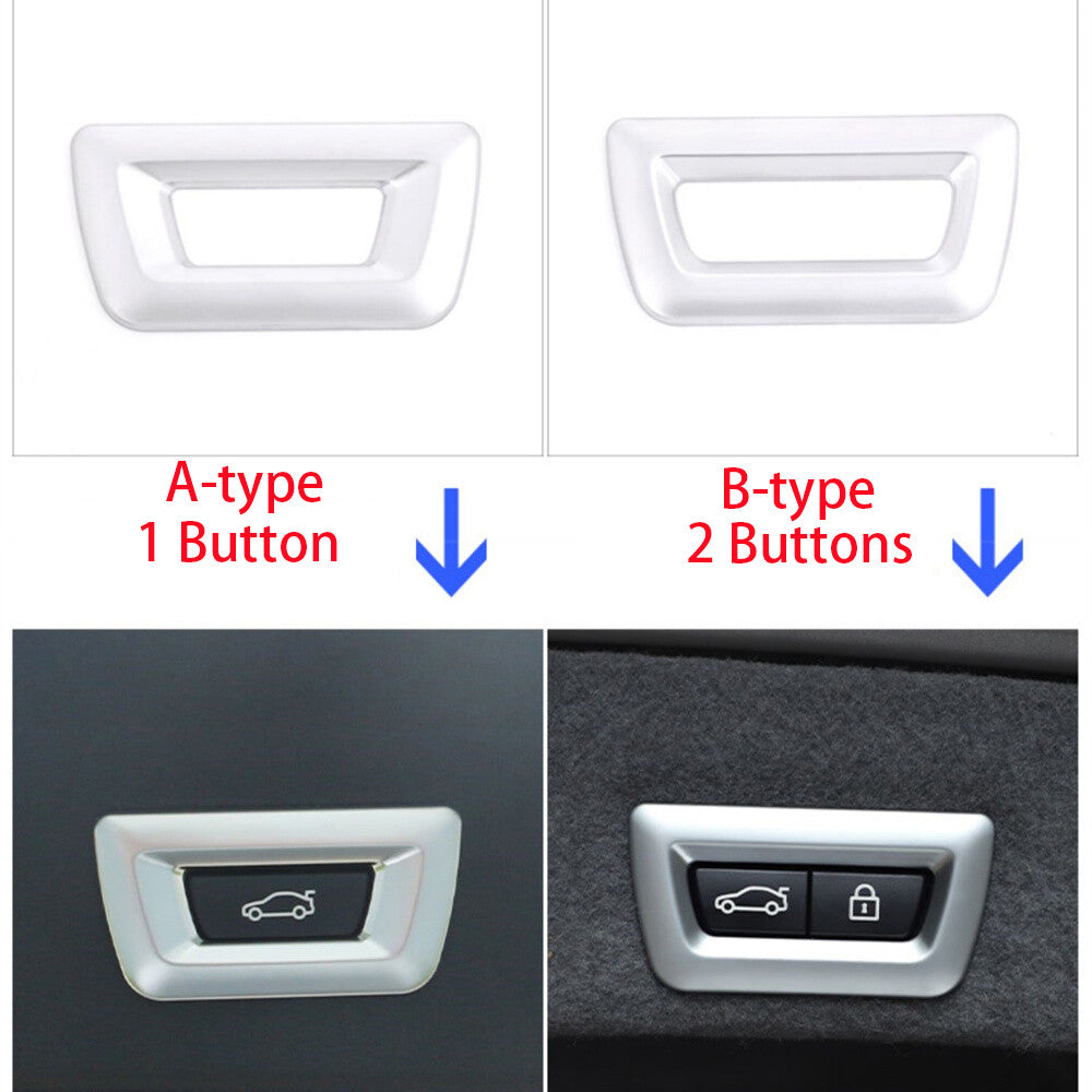 Silver ABS Tailgate 1 Button Trim for BMW 5 6 7 Series X3 X4 X5 X6 G30 G32 2018+