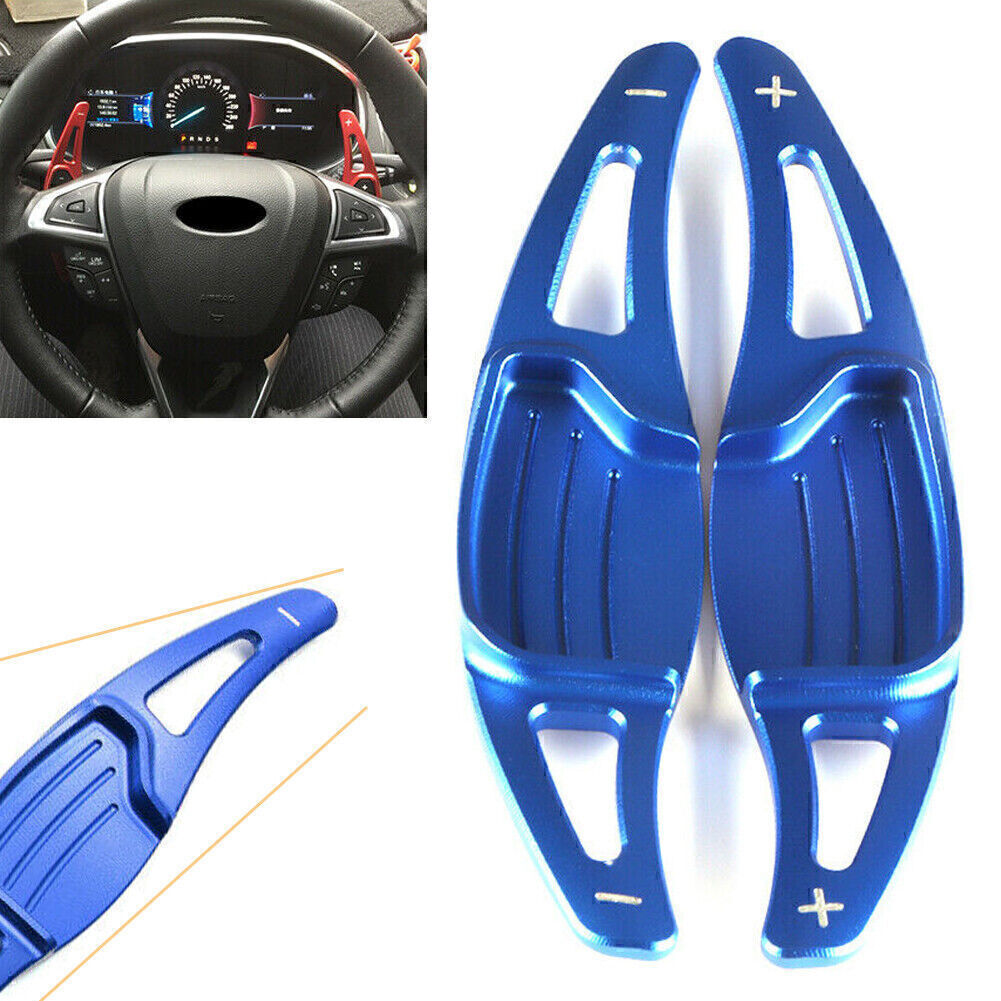 Blue Car Steering Wheel Shift paddle Shifter Extension Fit for Ford Mondeo 2013-2019