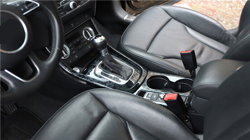 Fit for Audi Q3 15-18 Black Wood Grain Console Gear Shift Water Cup Cover Trims