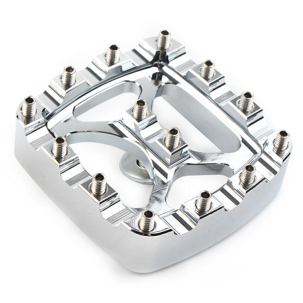 for Harley Softail Dyna Sportster Iron 883 MX Style Brake Pedal Pad Cover Chrome