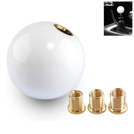 Acrylic Glossy White Round Ball Universal Shift Knob Manual Gear Shifter Head