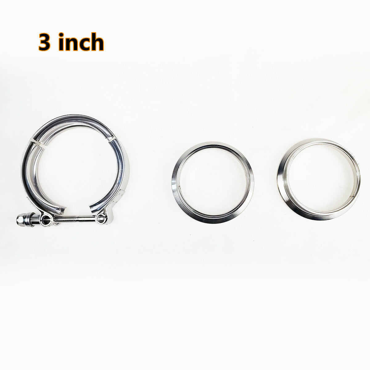 3-inch stainless steel V-band bolt clamps and 2 male and female flanges are suitable for turbine tubes.