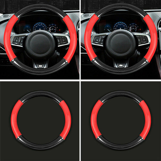 for Jaguar F-PACE 2016-2020 Soft Carbon Fiber Car Steering Wheel Cover Protector