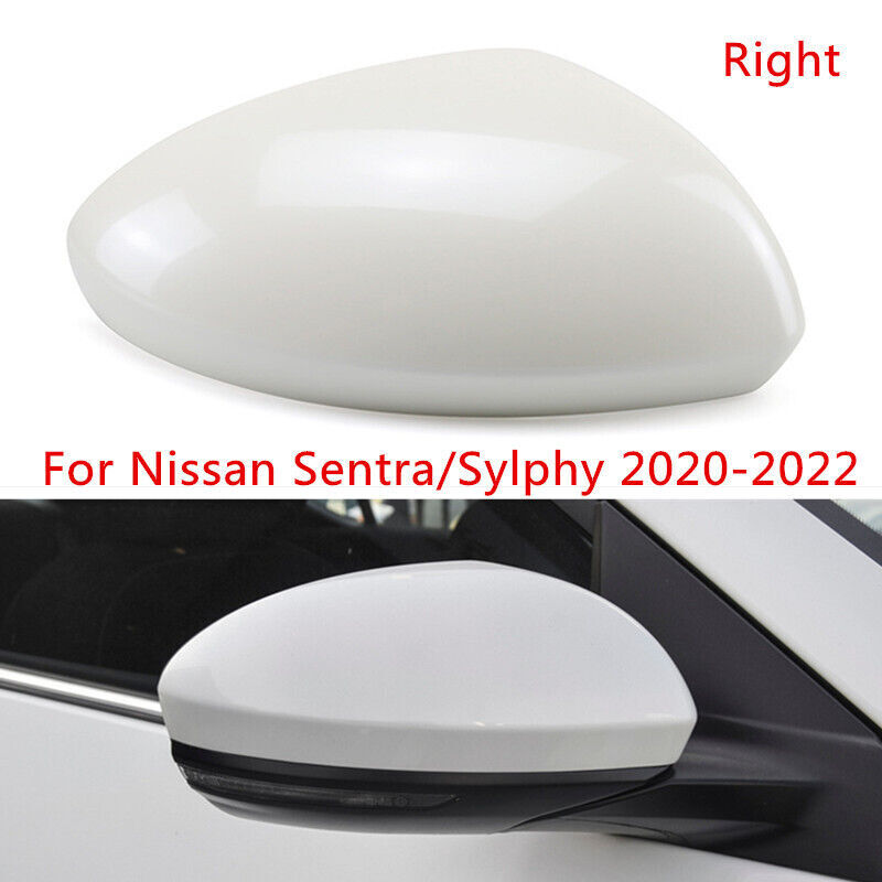 White Right Rearview Mirror Shell Cover Cap for Nissan Sentra/Sylphy 2020-2022