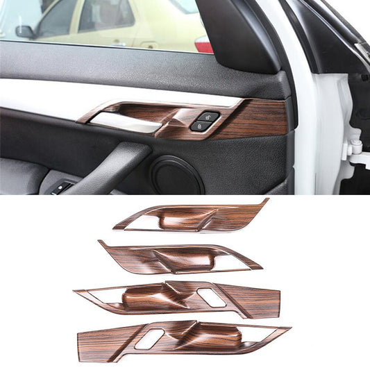 Pine Grain ABS Interior Door Handle Bowl Panel Cover for BMW X1 X2 F48 2016-2021