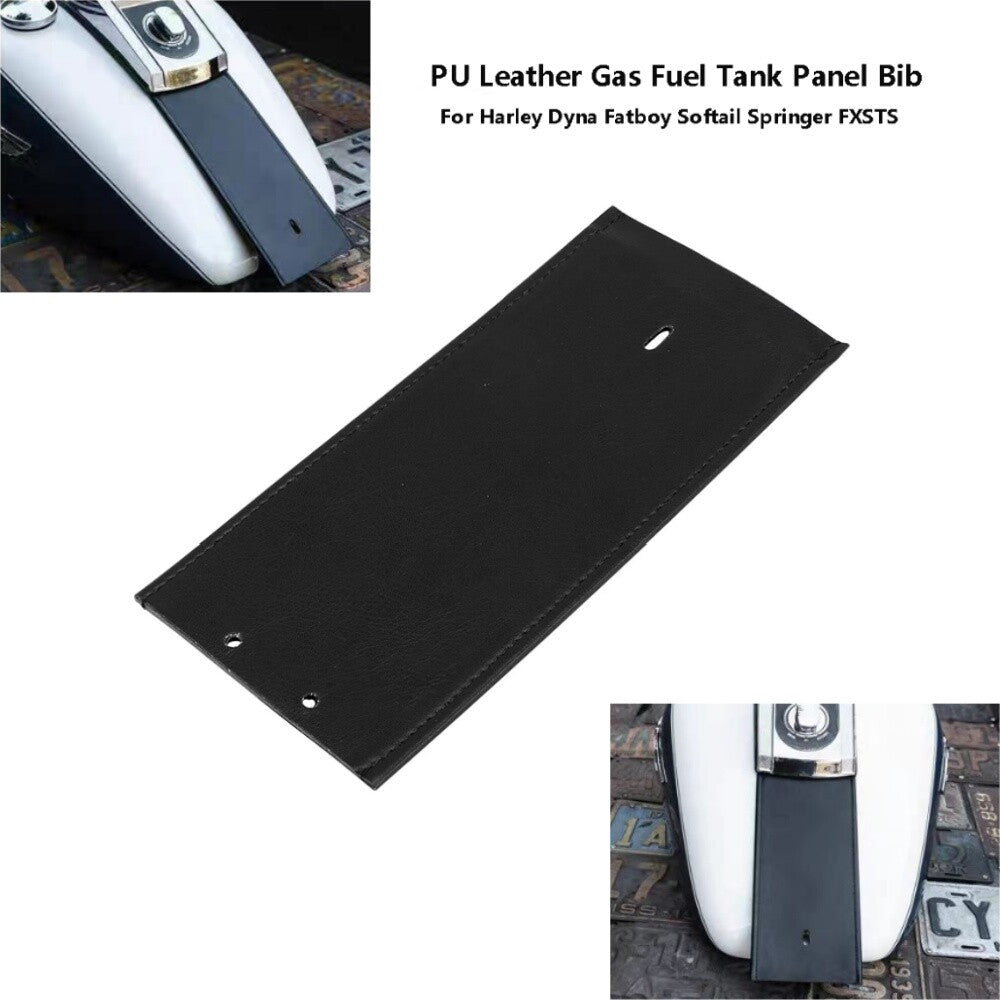 Black PU Leather Fuel Gas Tank Panel Bib Fit for Harley Softail 00-17 Dyna FXDWG