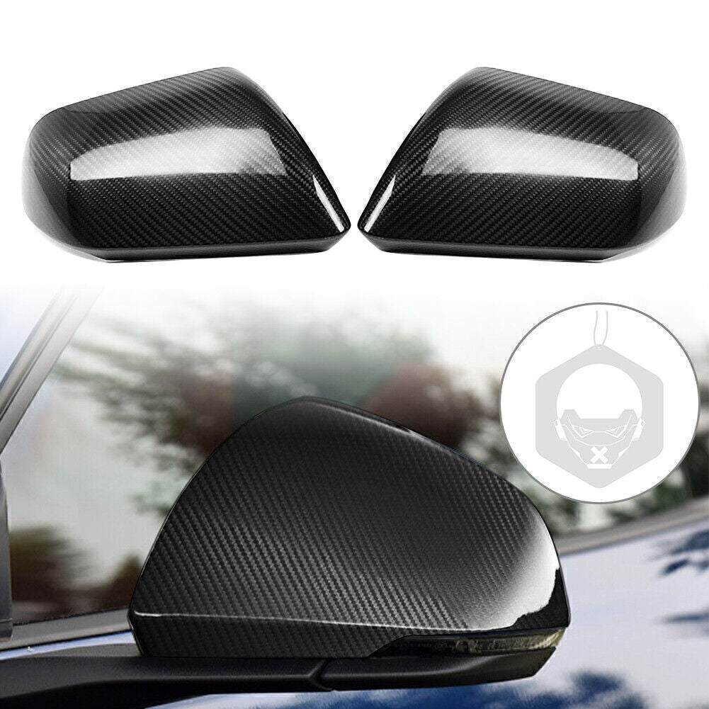 CAR SIDE MIRROR COVERS FIT 2015-2020 for FORD for MUSTANG W/O LED SIGNAL CARBON FIBER