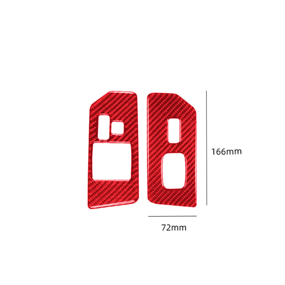 Red Carbon Fiber Window Lift Switch Button Cover For Toyot@ FJ Cruiser 2007-21 A