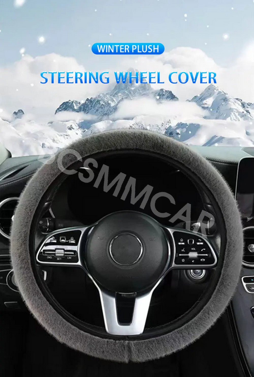Steering Wheel Cover Warm Auto Steer Wheel Protector Winter Plush Accessories