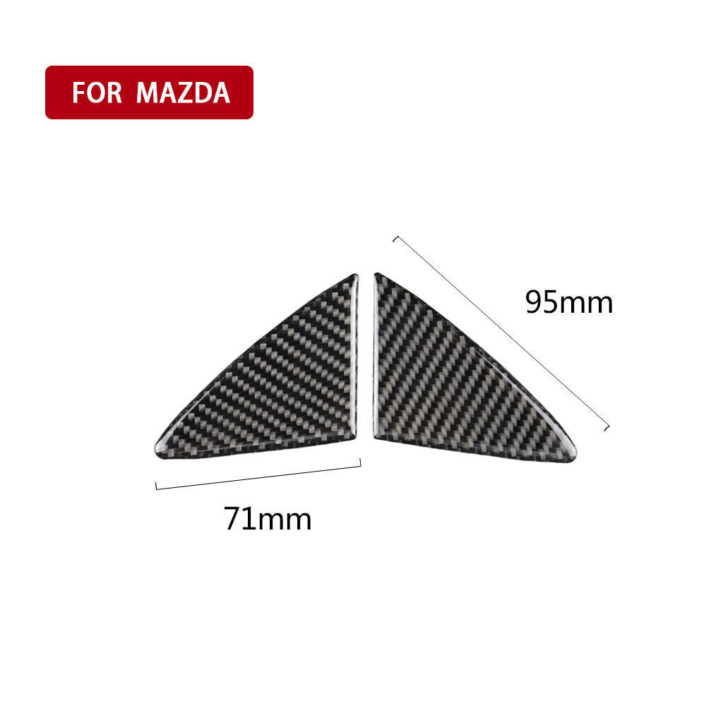 2X Carbon Fiber Front Bumper Grille Cover Trim for Mazda 3 Axela 2014-2016