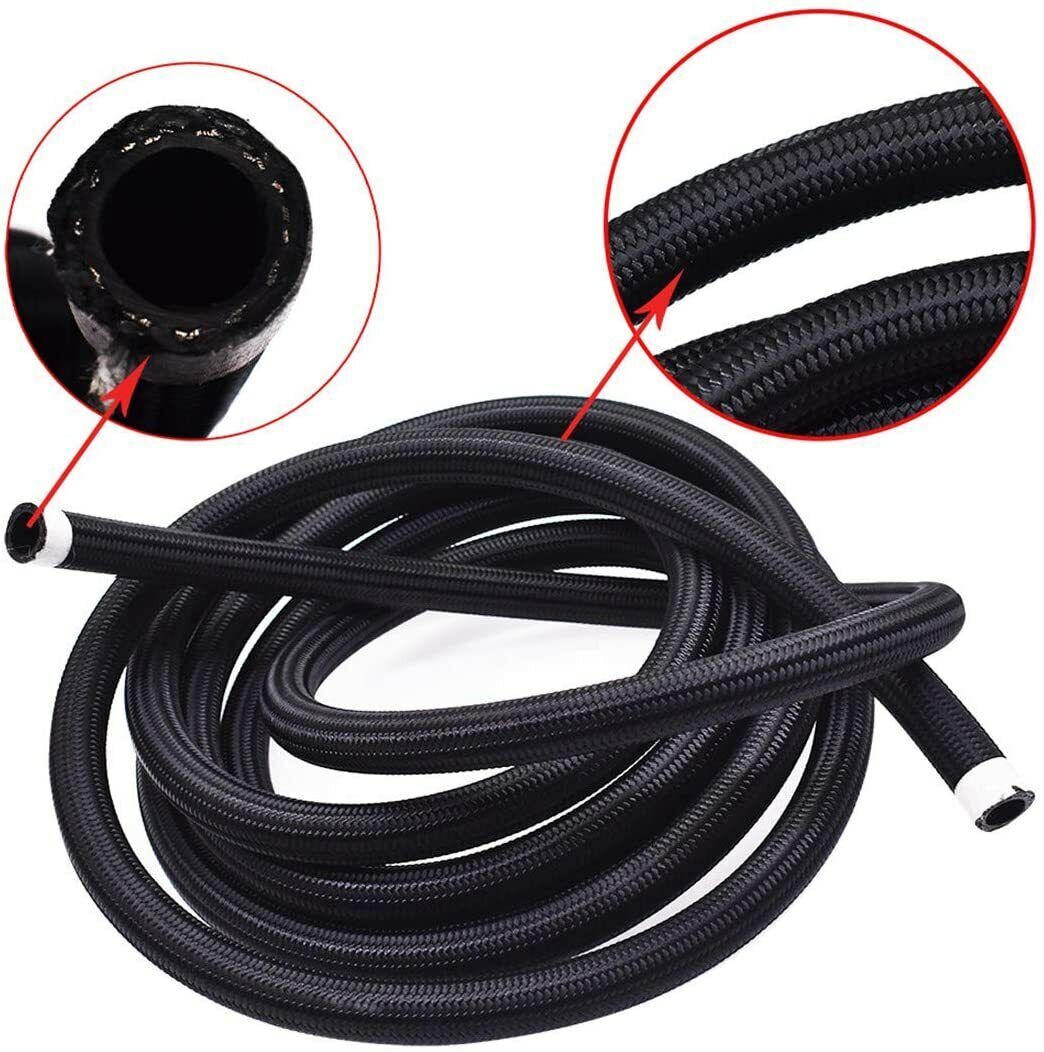 AN10-10AN Fuel Line Accessories Stainless Steel Braided Oil Fuel Hose Line 33 ft