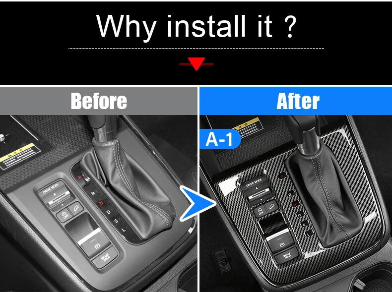 For 2023-2025 for Honda CRV Carbon Fiber Gear Box Shift Panel Cover Trim Accessories