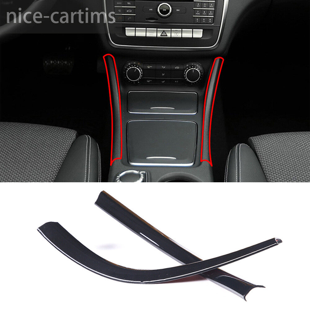 Gloss Black ABS Gear Shift Side Strip Trim for Benz A GLA CLA Class W176 2013-19