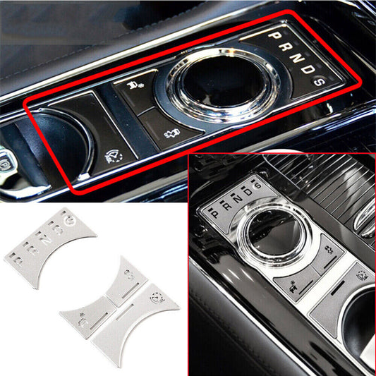 Fit for Jaguar XJ 2010-19 Alloy Silver Center Gear Shift Switch Button Trim 4PCS