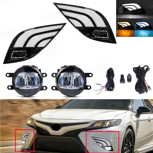 LED Fog Lights and Daytime Running Lights (DRL) Kit for Toyota for Camry SE XSE 2018 - 2020