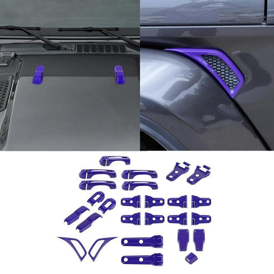 for Jeep for Wrangler JL 18-22 Purple Exterior Kit Door Handle /Tailgate Hinge Trim