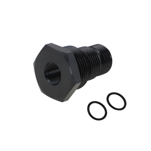 1/2-28 to 3/4-16,13/16-16, 3/4NPT Automotive Threaded Oil Filter Adapter Black