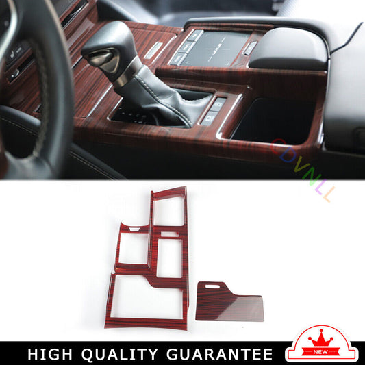 Console Gear Shift Frame Cover Trim Interior Fit for Lexus for ES 2015-2017 Red Wood
