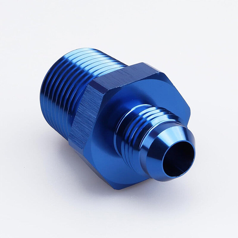 2Pcs 6AN AN6 Male Flare to 1/2 NPT Pipe Thread Fitting Adapter Aluminum Blue