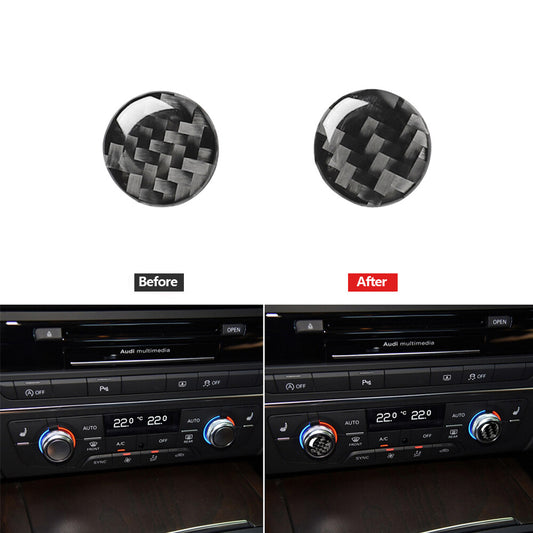 2PCS carbon fiber switch button the air conditioning trim for Audi A6 A7 2012-2018