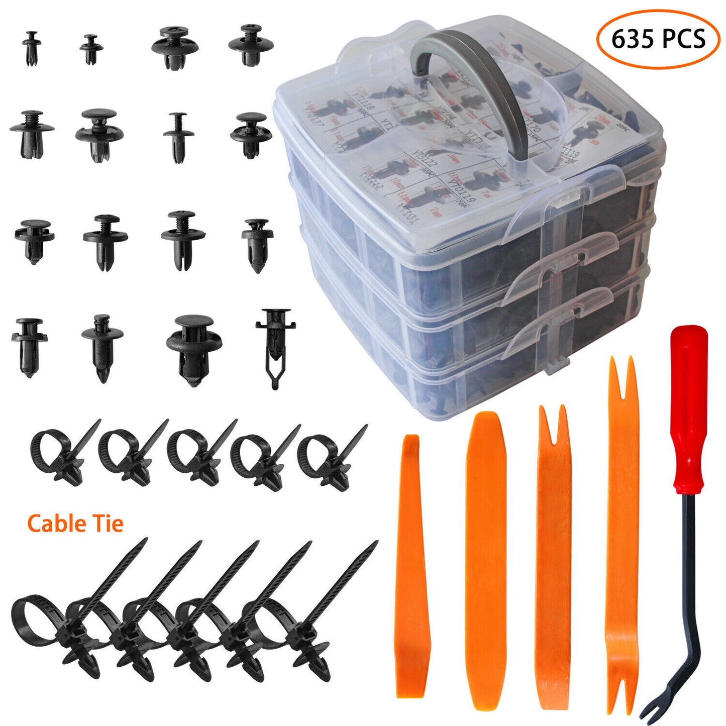Car body kit, car mounting clamps, fasteners, car rivets, car plastic clips