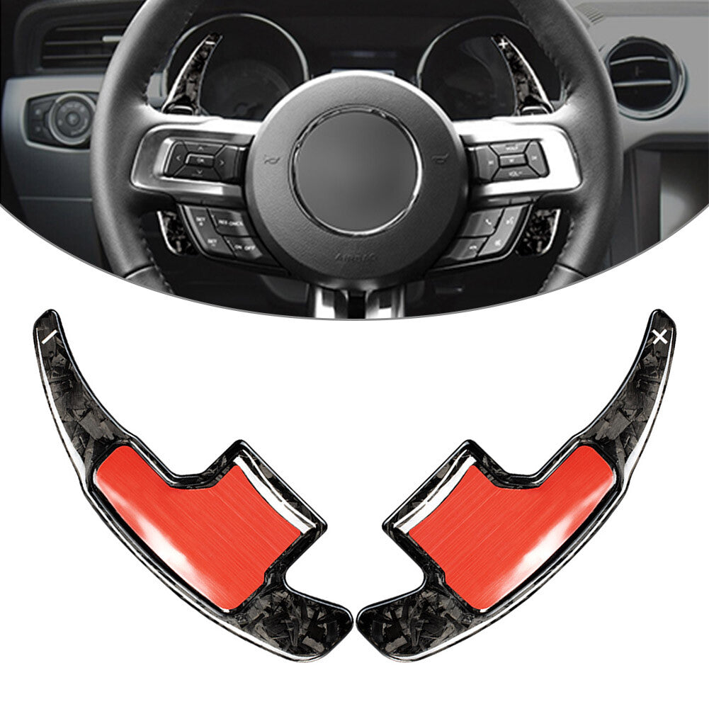 Carbon Fiber Steering Wheel Paddle Shifter Extension for Ford for Mustang 2015-2021