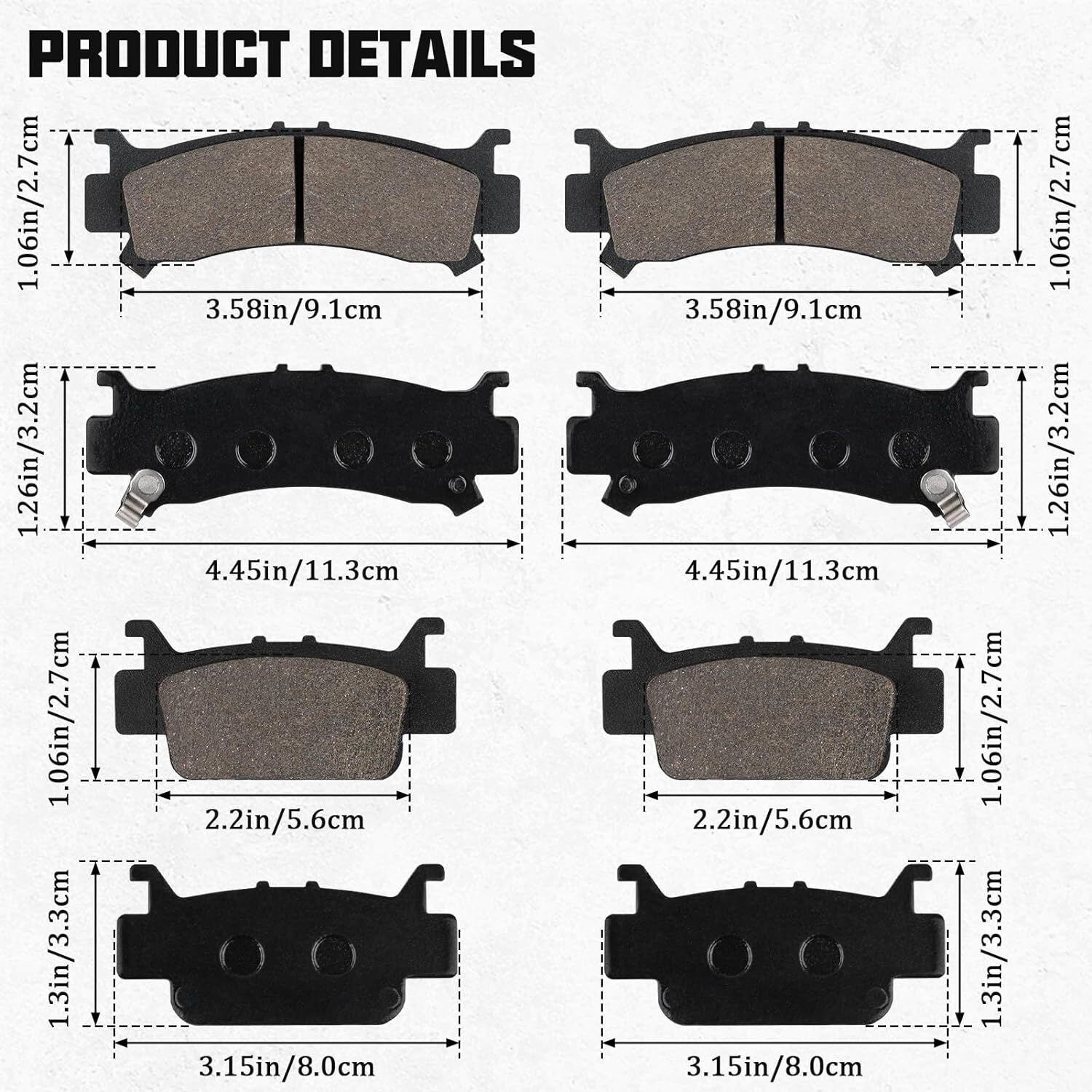 Brake Pad for Honda Talon 1000R 1000X SXS Replace 06451-HL4-A01 06452-HL4-A01