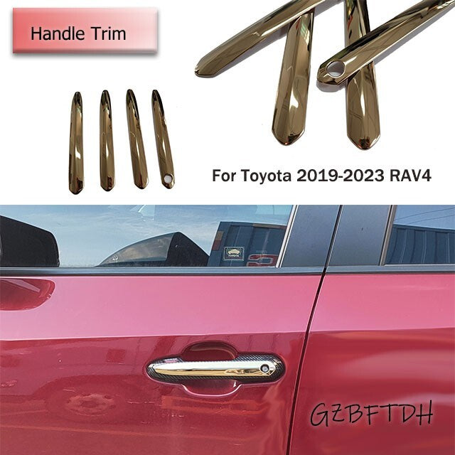 Door Handle Cover Sticke for Toyota RAV4 2023 Car Accessories Parts Scuff Guard