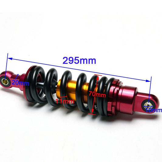 295mm 11.6-inch rear shock absorber, suitable for 125cc, 140cc, and 150cc off-road bicycles and all-terrain vehicles. (Taodao SSR-)