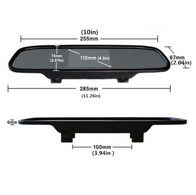 Car 4LED Backup Parking Astern Camera Rear View Mirror LCD Monitor Concealed Kit