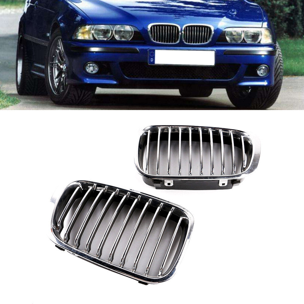 2Pcs Front Hood Grill Left Right Replacement For 5 Series E39 2001 2002 2003