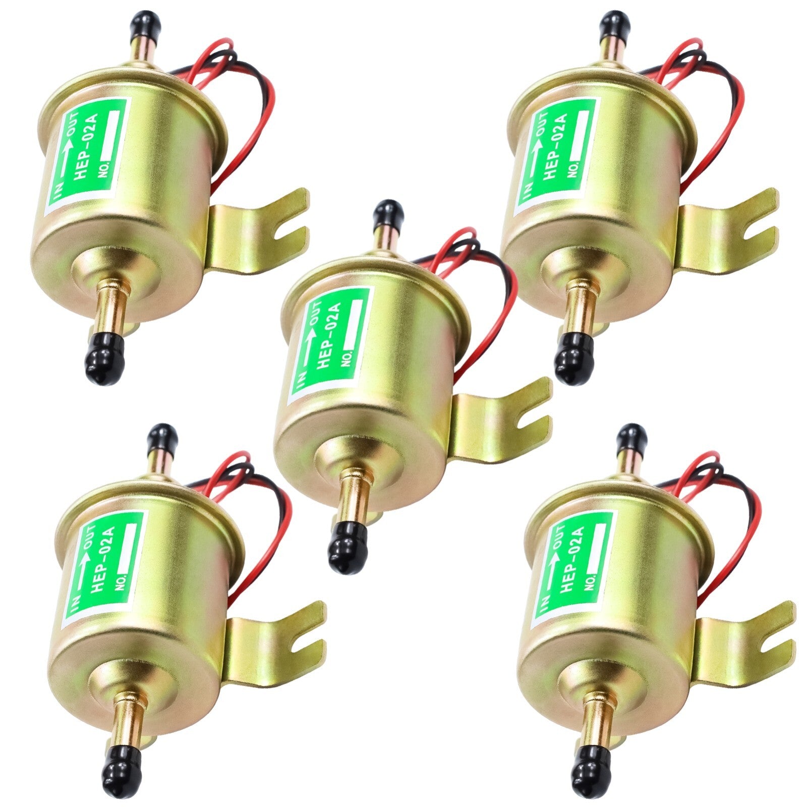 5x Electric Fuel Pump 12V for Lawn Mower Carburetor Gas Diesel Engine 2.5-4psi