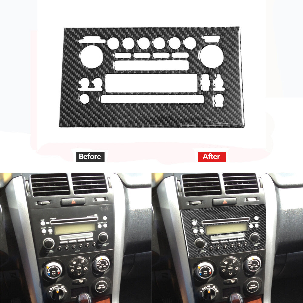 Carbon Fiber CD Control Panel Cover Trim Fit for Suzuki Grand Vitara 2006-2013