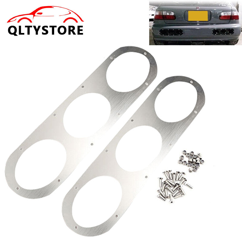 2Pcs Car Rear Bumper Race Air Diversion Diffuser Panels Kit Universal Silver