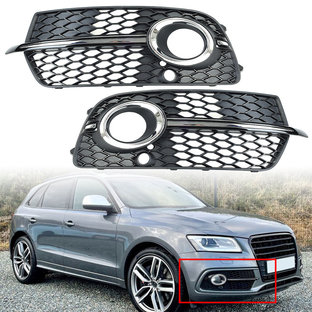 2¡Á F¨¹r for Audi Q5 2013-2017 L¨¹ftungsgitter Sto?f?nger Nebelscheinwerfer Gitter