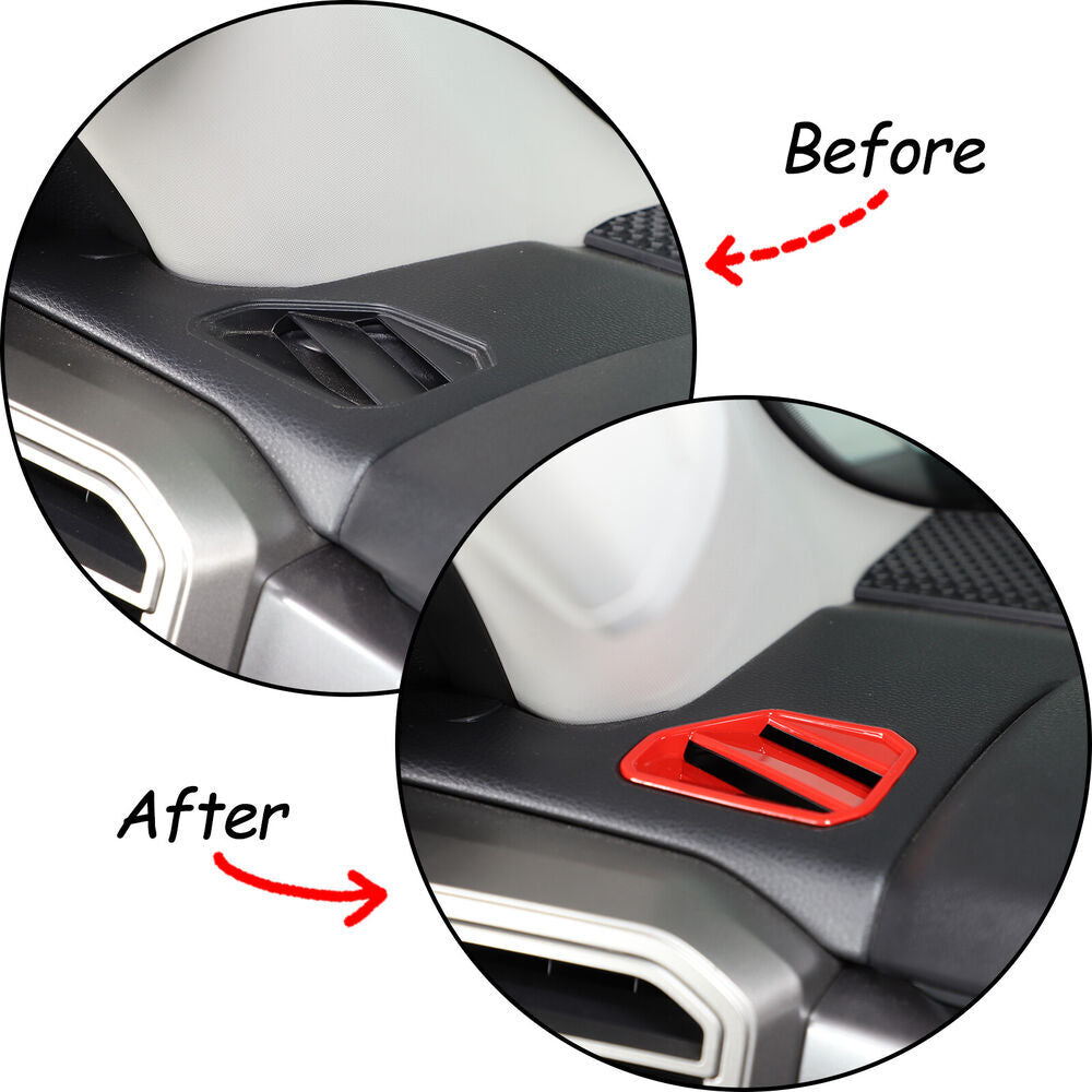 Red ABS Dashboard Side Air Vent Outlet Cover For Toyot@ Tundr@ / Sequoia 2022-23