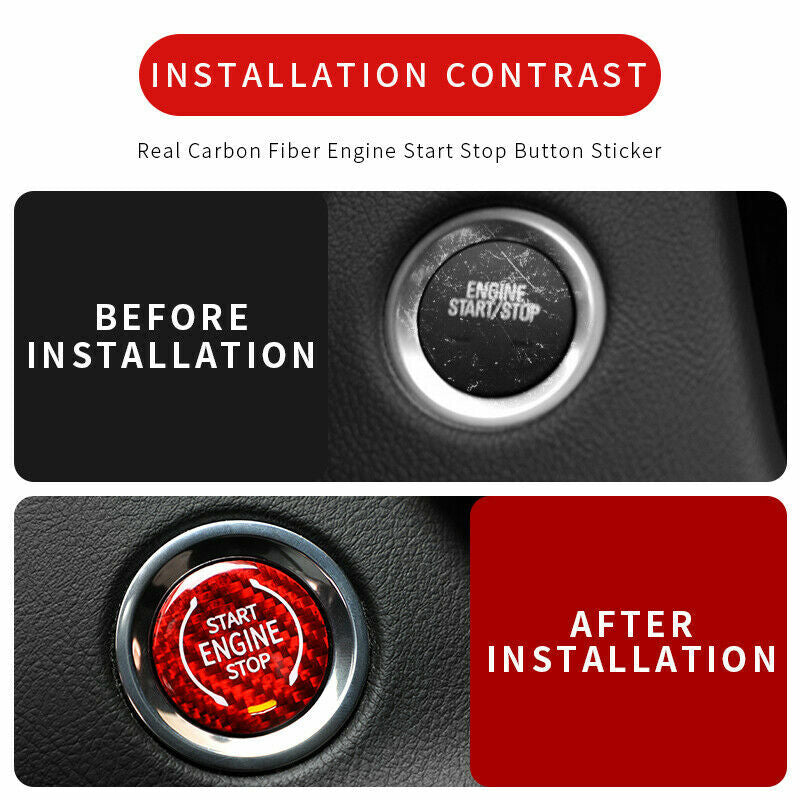 Carbon Engine Start Stop Button Switch Cover Trim Fit for Cadillac XT4 XT6 CT5